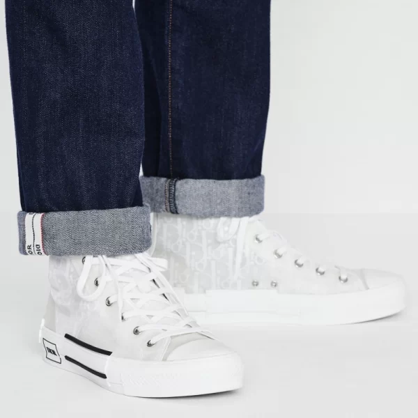 Dior B23 HIGH-TOP SNEAKER White Dior Oblique Canvas  1 - Image 5