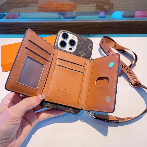Louis Vuitton Trifold Card Holder Crossbody Phone Case - Image 5