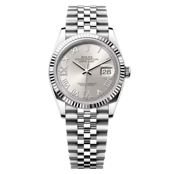 Rolex Datejust 36 Silver Diamond-set Dial with Roman Numerals