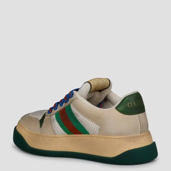 GUCCI Screener Web-stripe leather trainers  1 - Image 2