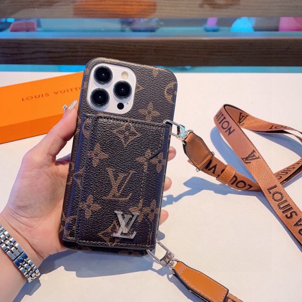Louis Vuitton Trifold Card Holder Crossbody Phone Case - Image 4