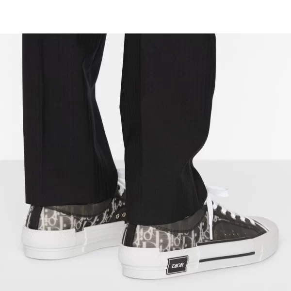 Dior B23 LOW-TOP SNEAKER Black and White Dior Oblique Canvas  1 - Image 4