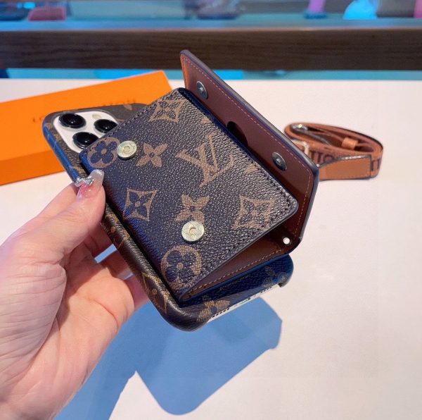 Louis Vuitton Trifold Card Holder Crossbody Phone Case - Image 3