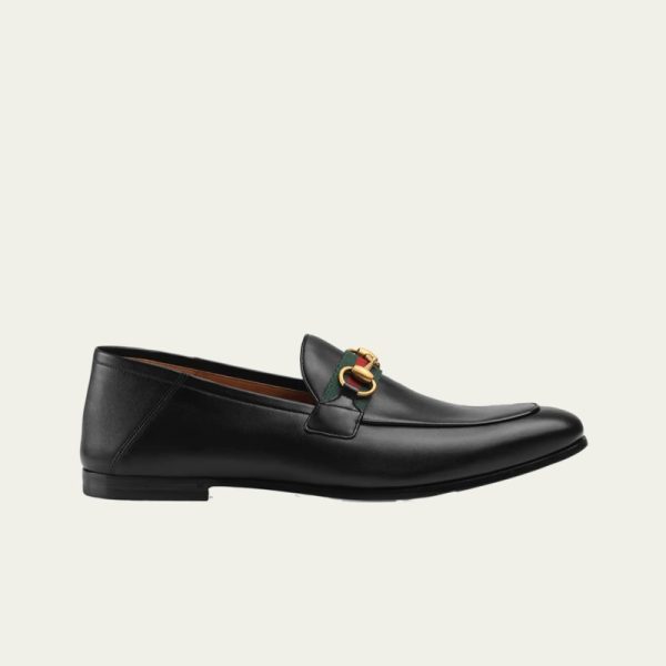 GUCCI Men's Brixton Web Leather Loafers