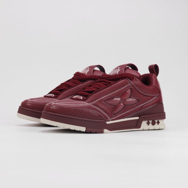 LV Black Skate Sneaker Maroon - Image 6