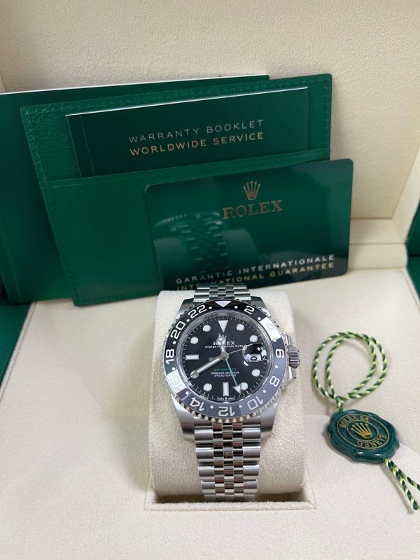 Rolex GMT-Master II Black Grey Bezel Jubilee Bracelet 126710GRNR - Image 9
