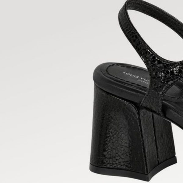 Louis Vuitton | Open Toe Casual Style Leather Block Heels Party Style - Image 4