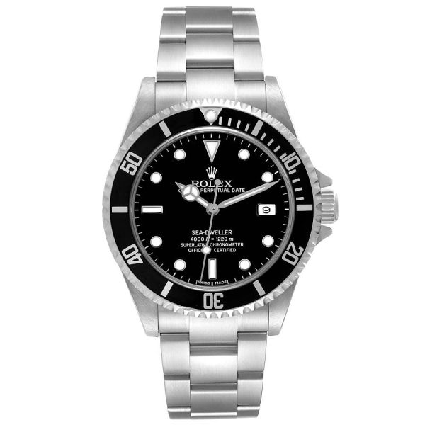 Rolex Seadweller 4000 Black Dial Steel Mens Watch 16600 Box Card
