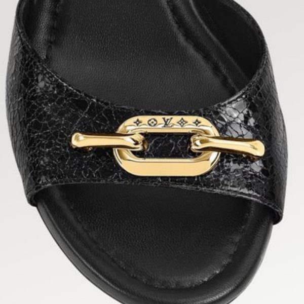 Louis Vuitton | Open Toe Casual Style Leather Block Heels Party Style - Image 3