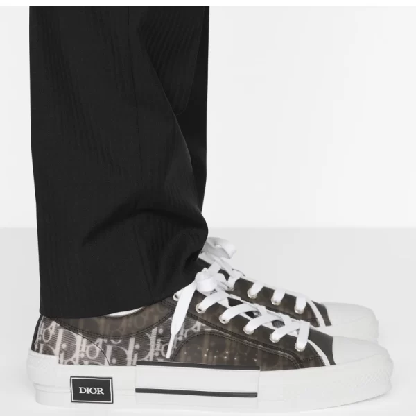 Dior B23 LOW-TOP SNEAKER Black and White Dior Oblique Canvas  1 - Image 3