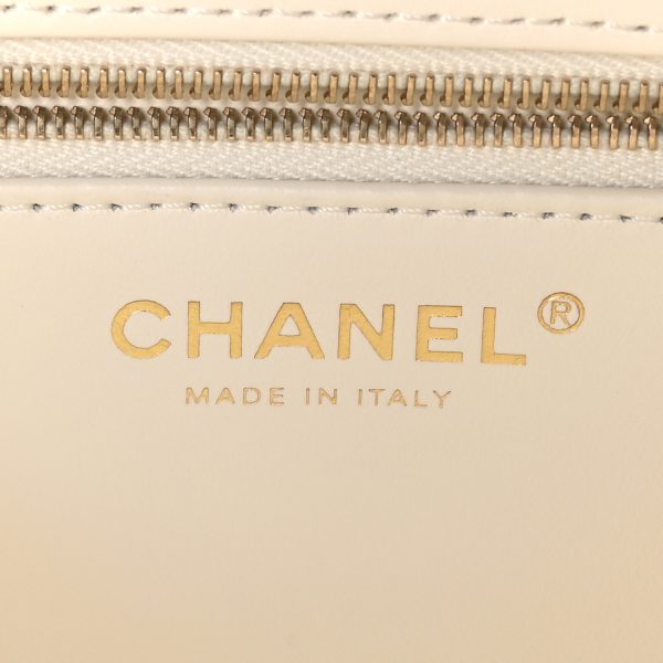 Chanel Lambskin Quilted Small Trendy Chain CC Flap Dual Handle Bag White - Image 8