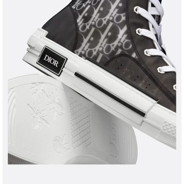 Dior B23 HIGH-TOP SNEAKER Black and White Dior Oblique Canvas  1 - Image 4