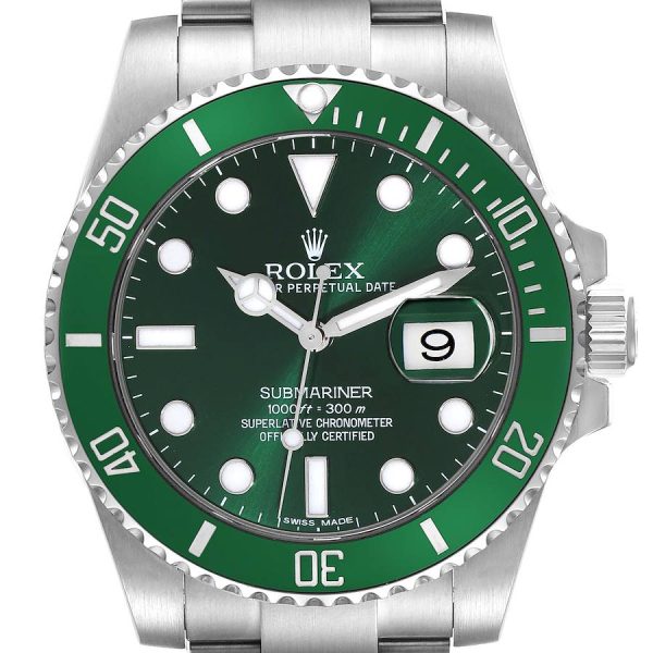 Rolex Submariner Hulk Green Dial Steel Mens Watch 116610LV Box Card - Image 2