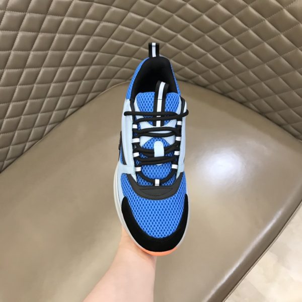 DIOR B22 Sneaker Blue Technical Mesh Light Blue Grey Orange - Image 9