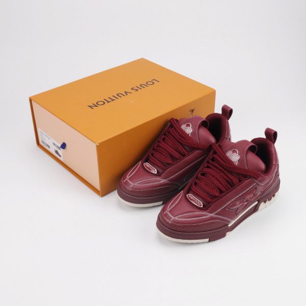 LV Black Skate Sneaker Maroon - Image 3