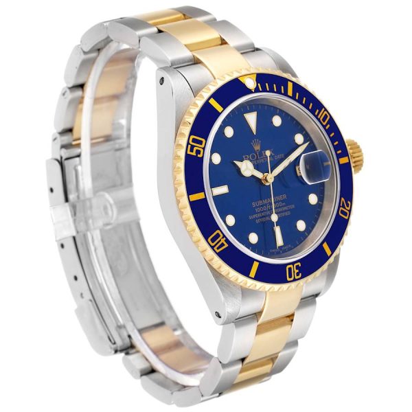 Rolex Submariner Blue Dial Steel Yellow Gold Mens Watch 16613 Box Papers - Image 2