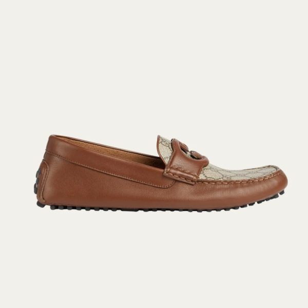 Men's Ayrton Interlocking G Leather Drivers