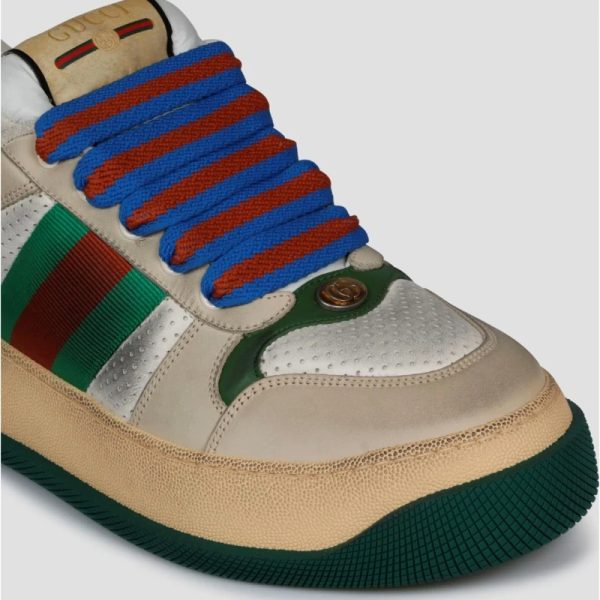 GUCCI Screener Web-stripe leather trainers  1 - Image 5
