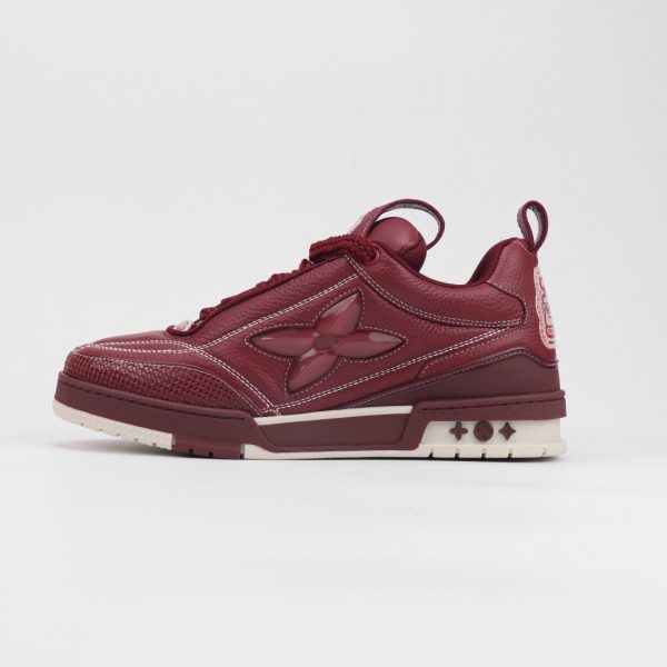 LV Black Skate Sneaker Maroon - Image 2