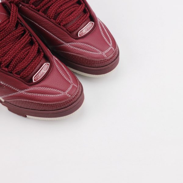 LV Black Skate Sneaker Maroon - Image 8