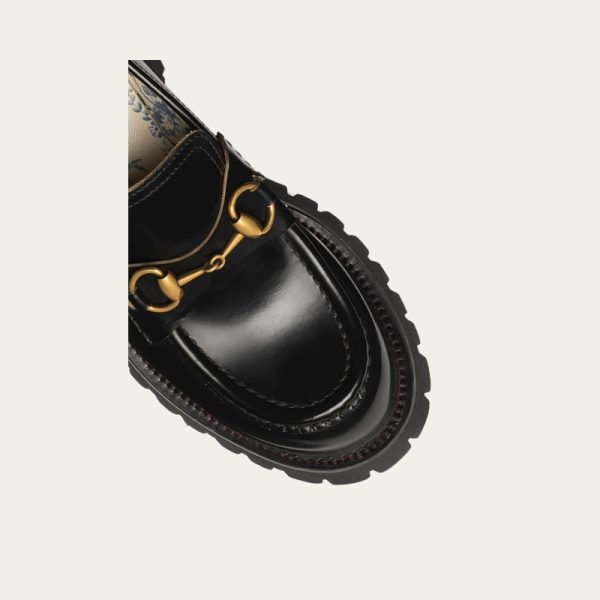 GUCCI Harald Leather Lug-Sole Loafers - Image 2