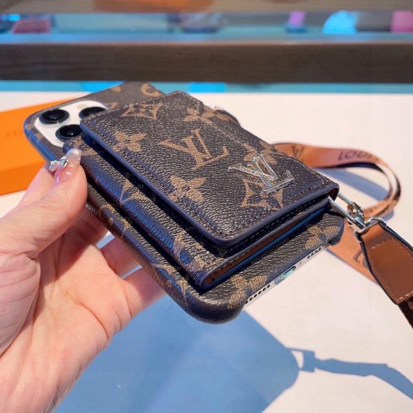Louis Vuitton Trifold Card Holder Crossbody Phone Case - Image 7