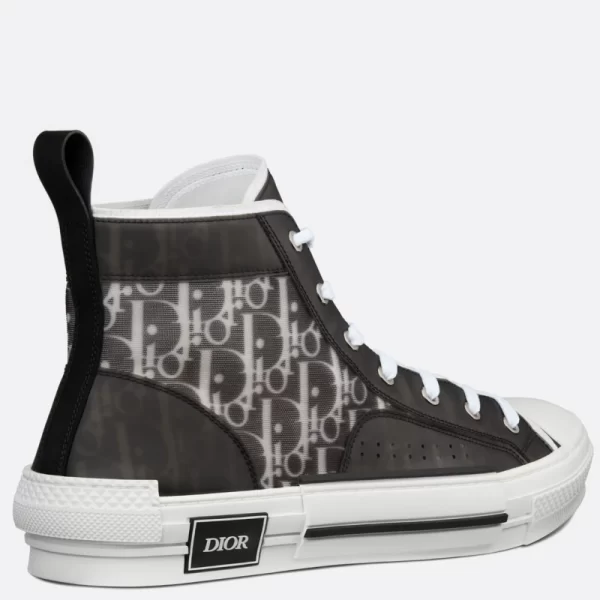 Dior B23 HIGH-TOP SNEAKER Black and White Dior Oblique Canvas  1 - Image 2