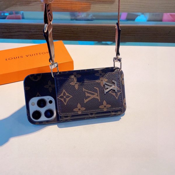 Louis Vuitton Trifold Card Holder Crossbody Phone Case - Image 2