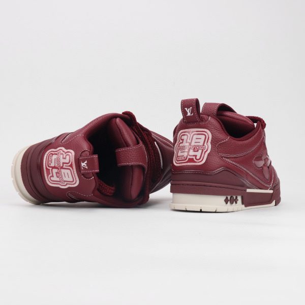 LV Black Skate Sneaker Maroon - Image 7