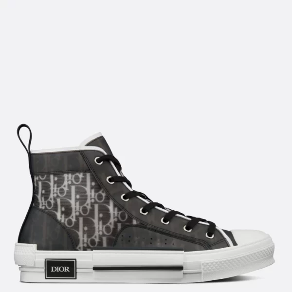 Dior B23 HIGH-TOP SNEAKER Black and White Dior Oblique Canvas  1 - Image 6