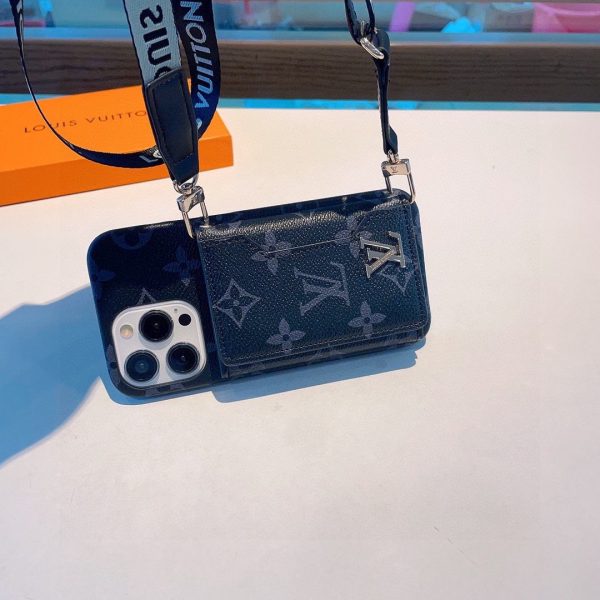 Louis Vuitton Trifold Card Holder Crossbody Phone Case - Image 5