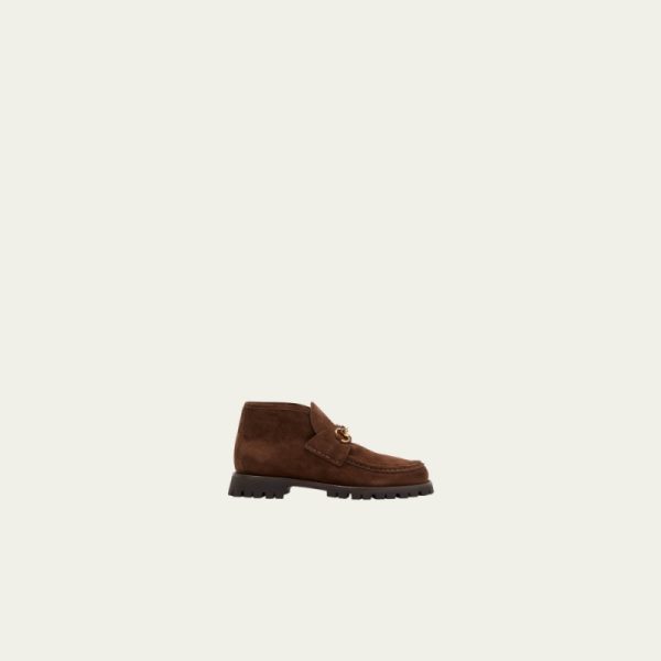 GUCCI Sylke Suede Bit Moccasin Booties