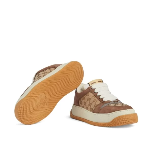 Gucci Screener GG Supreme sneakers,Screener Monogrammed Canvas, Suede and Leather Sneakers,Beige  1 - Image 2