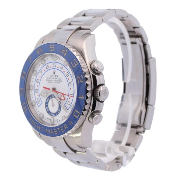 Rolex Yachtmaster II 44mm Stainless Steel White Dot Dial Watch Reference# 116680 - Image 2