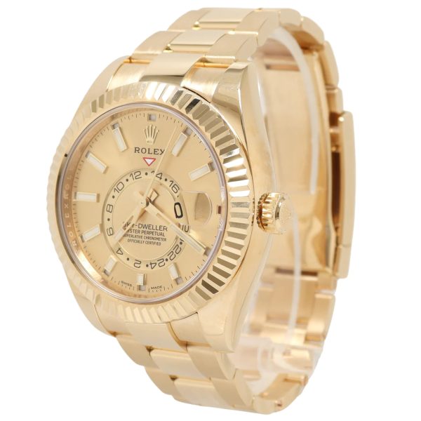 Rolex Sky Dweller Yellow 42mm Gold Champagne Stick Dial Watch Reference#: 326938 - Image 2
