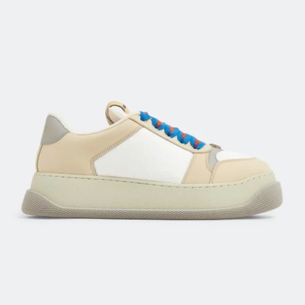 GUCCI Screener GG-canvas and leather trainers  1 - Image 3
