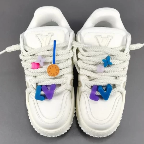 White Louis VuittonTrainer Maxi Tinkerbell low-top fashion casual sandals for men and women  1 - Image 4